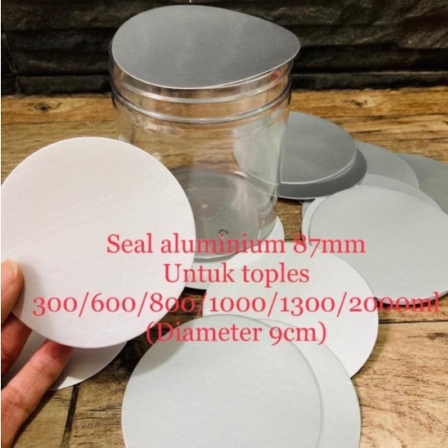 SEAL ALUMINIUM TOPLES 87mm (untuk toples premium diameter tutup 9cm)