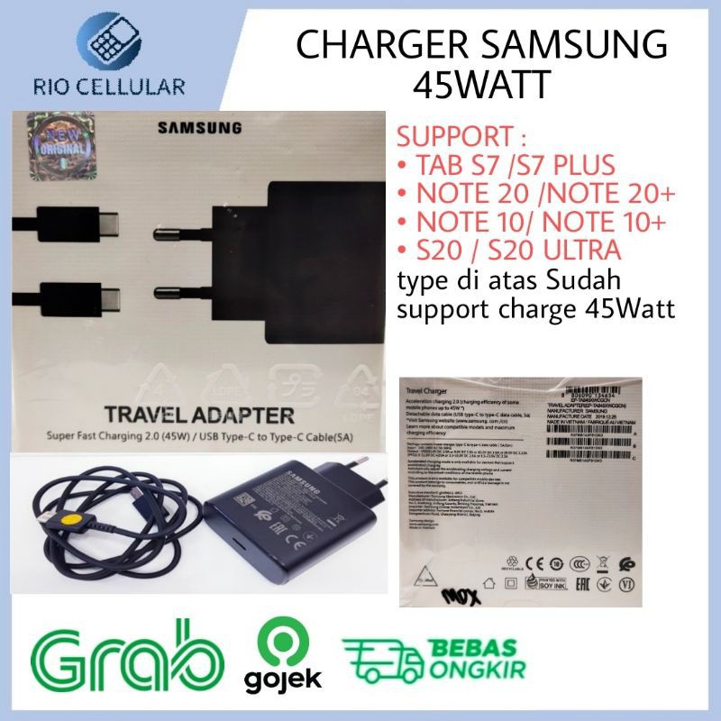 Samsung Galaxy Tab S7 / Tab S7 Plus Charger Super Fast 45W Original