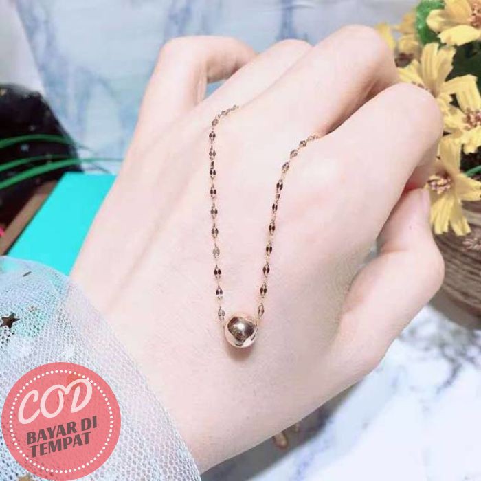 New KALUNG WANITA LIONTIN BOLA GOLD AKSESORIS WANITA KEKINIAN K9 Ready Stok