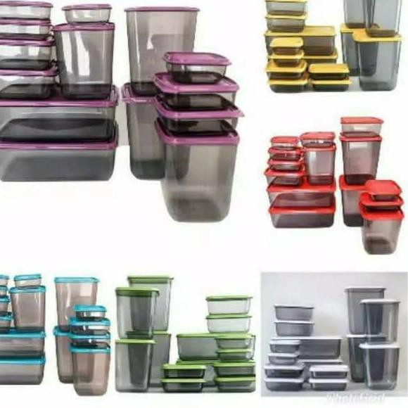 ♦ Kotak makanan plastik/ wadah plastik/ kotak makan simpan di kulkas 14 set berat 1150 ℮
