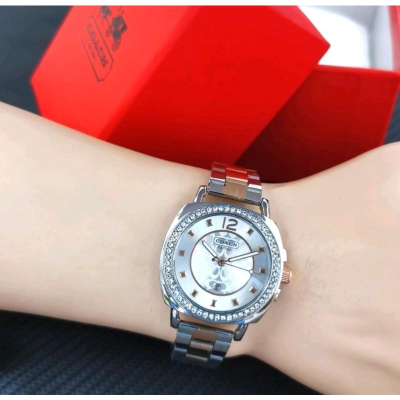 BEST TREND Jam Tangan Coach Rantai Wanita Free Box Exlusive Jam Tangan Terlaris Rantai Fashion Wanita