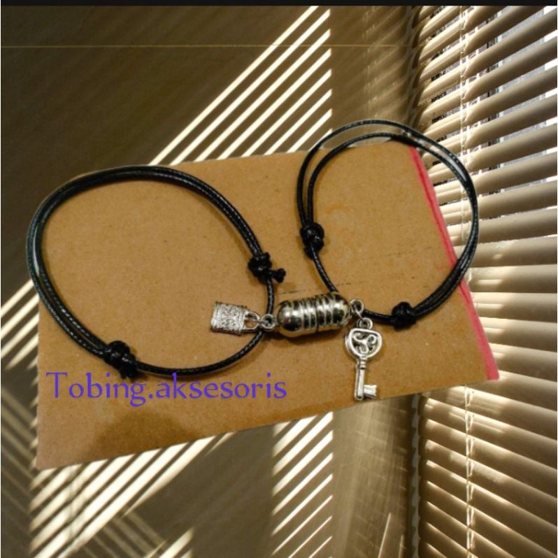 2pcs / 1Pasang Gelang Magnet Couple Gelang Tali Couple Magnet