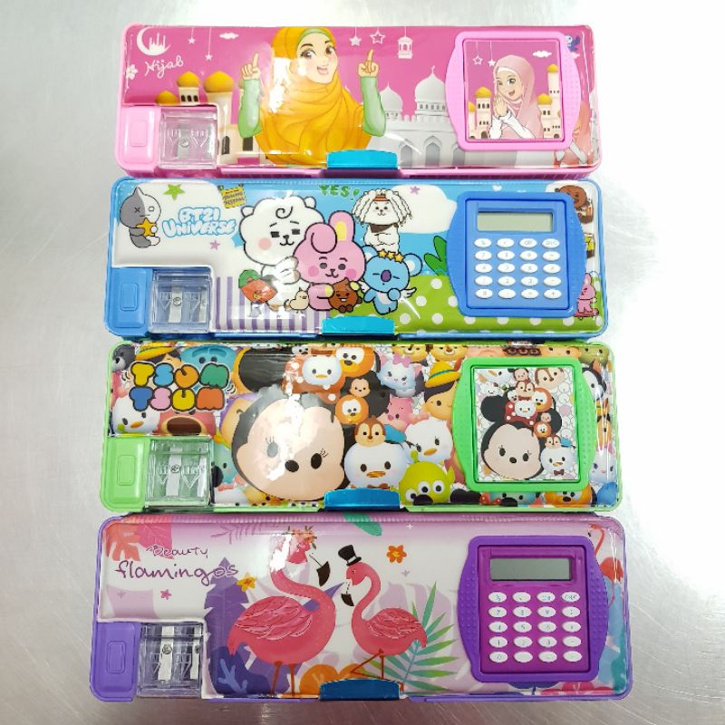 

Tempat Pensil Kotak Pencil Anak Magnet Tepak Kalkulator Karakter Disney Lol Pen Case Lucu anak Cewek Cowok murah ecer satuan 1pcs