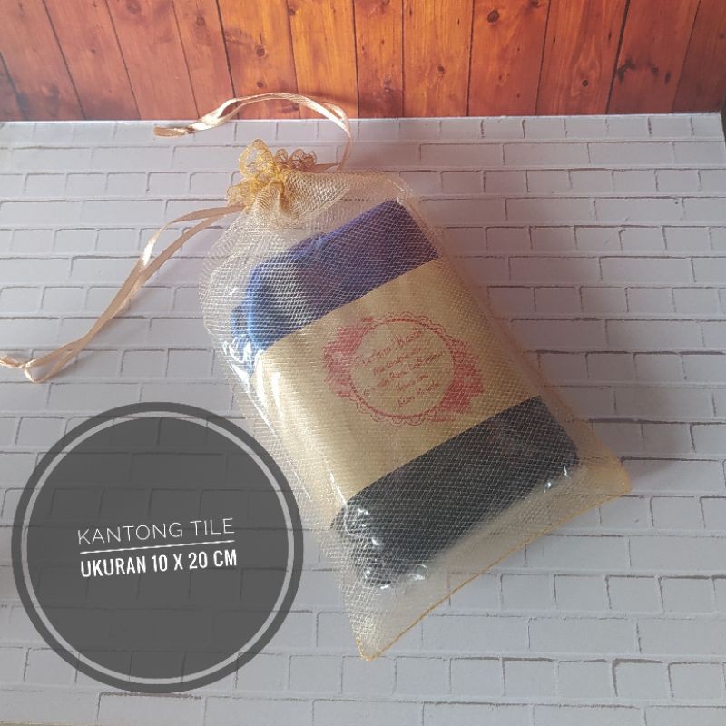 Kantong Tile Serut Kantong Tile/Sarung Tile Untuk Souvenir Ukuran 10 X 20 Cm