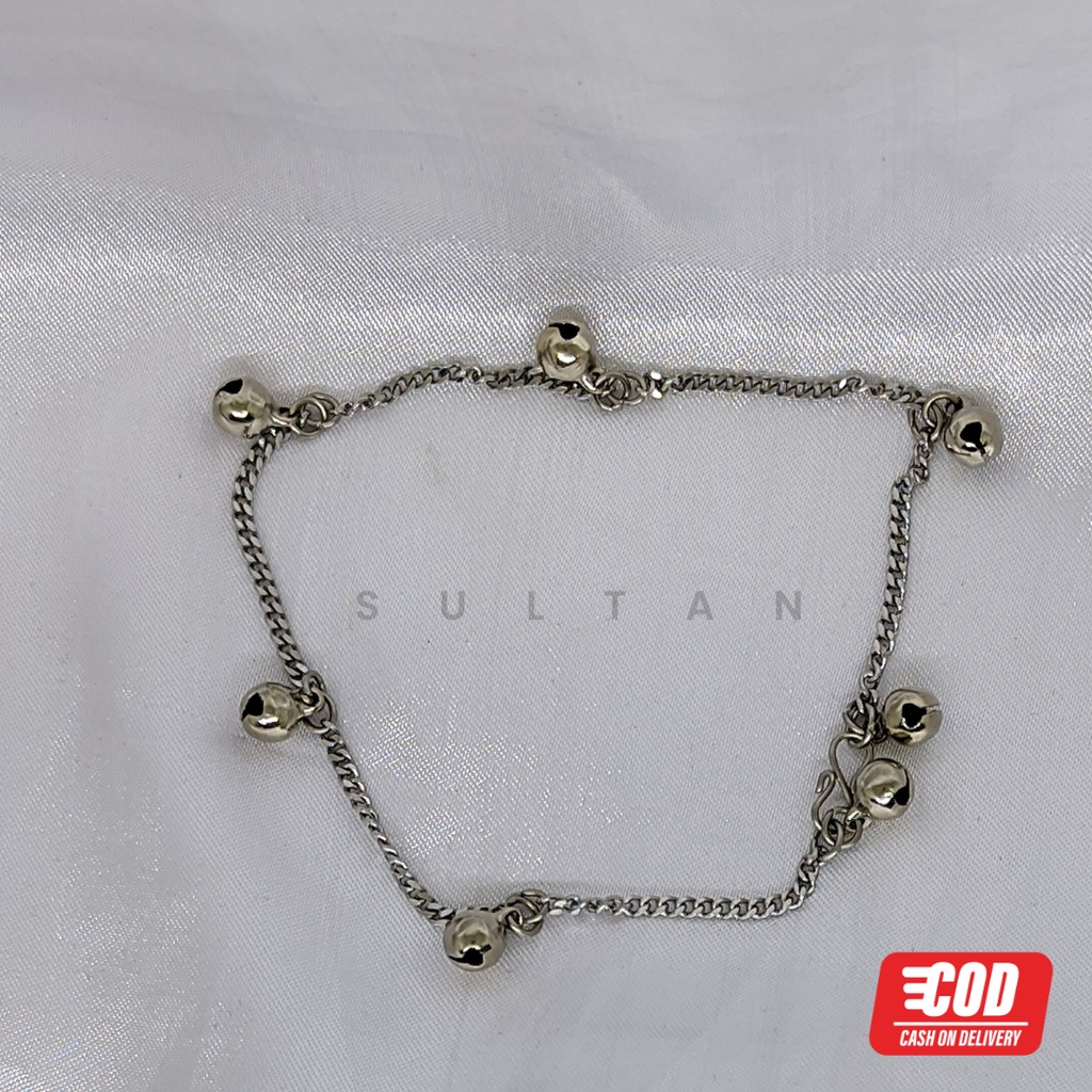 GELANG KAKI GELANG TANGAN MONEL STAINLESS ANTI KARAT MOTIF RANTAI HALUS