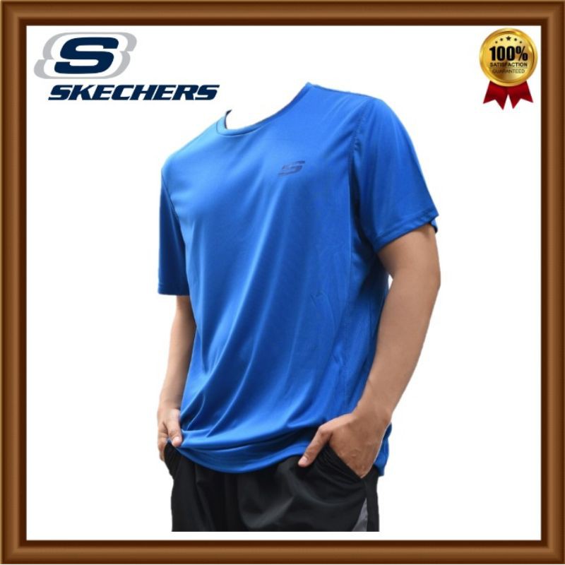 Kaos Olahraga Pria Running, Gym, Voli, Badminton SKECHERS ORIGINAL Warna Biru