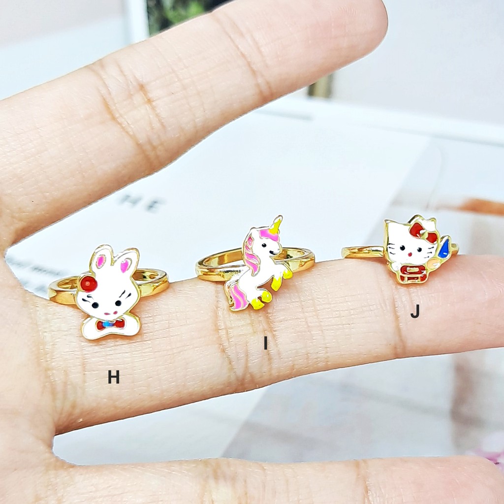 Cincin Anak Xuping Premium Kuda Poni Strawberry CupCake Kitty Lucu Lapis Emas - BR573