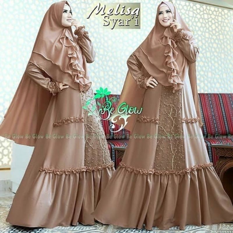 MELISA by Be Glow / Set syari / Gamis pesta / Gamis bordir / Gamis mutiara