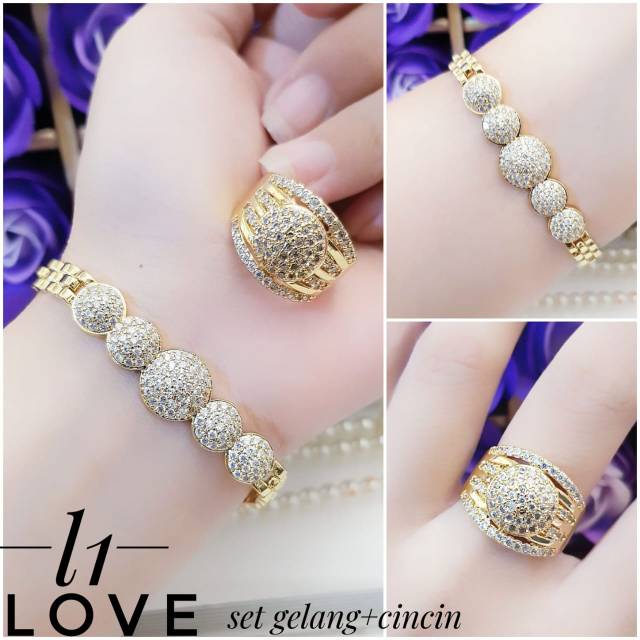 Xuping set perhiasan lapis emas 24k 0911i