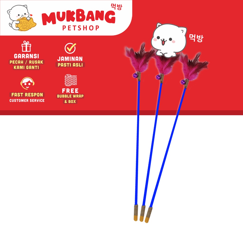 Mainan Tongkat Bulu Kucing Cat Toys Stick Mainan Tongkat Kucing Bulu Angsa Mainan Tongkat Hewan Mainan Kucing Interaktif Mainan Bulu Tongkat Bulu Kucing Toy Stick Mainan Tongkat Bulu Ayam