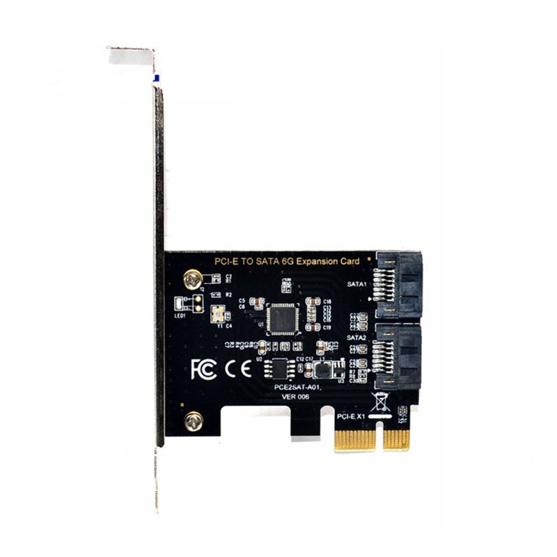 Btsg Desktop Pci-e Ke 2x Sata3.0 Kartu Ekspanding 6G Adapter Card Hardisk Converter