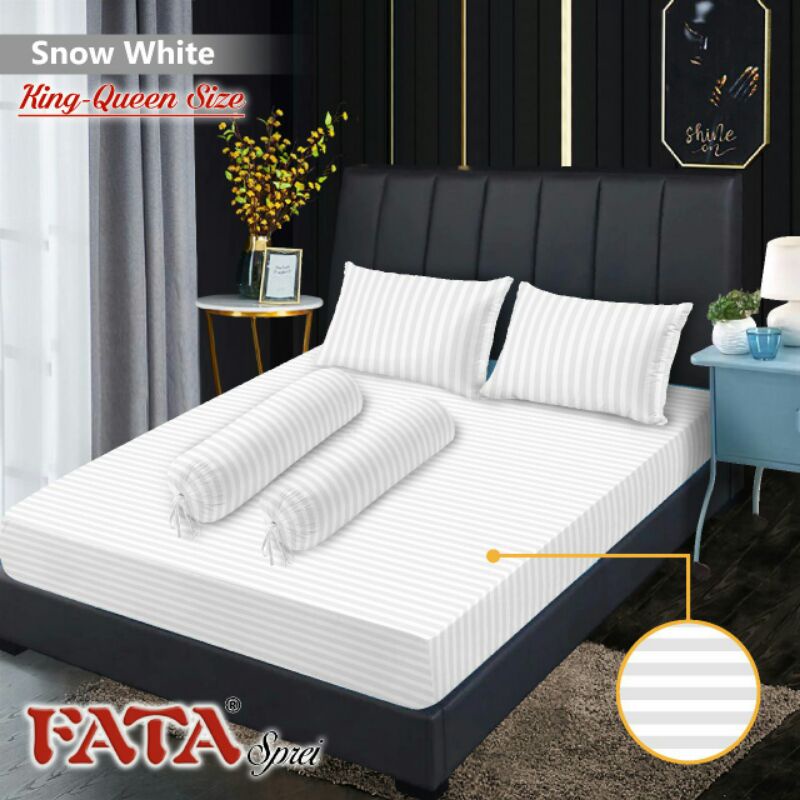 FATA / Sprei Fata Polos Snow White Ukuran Kasur 180x200/160x200