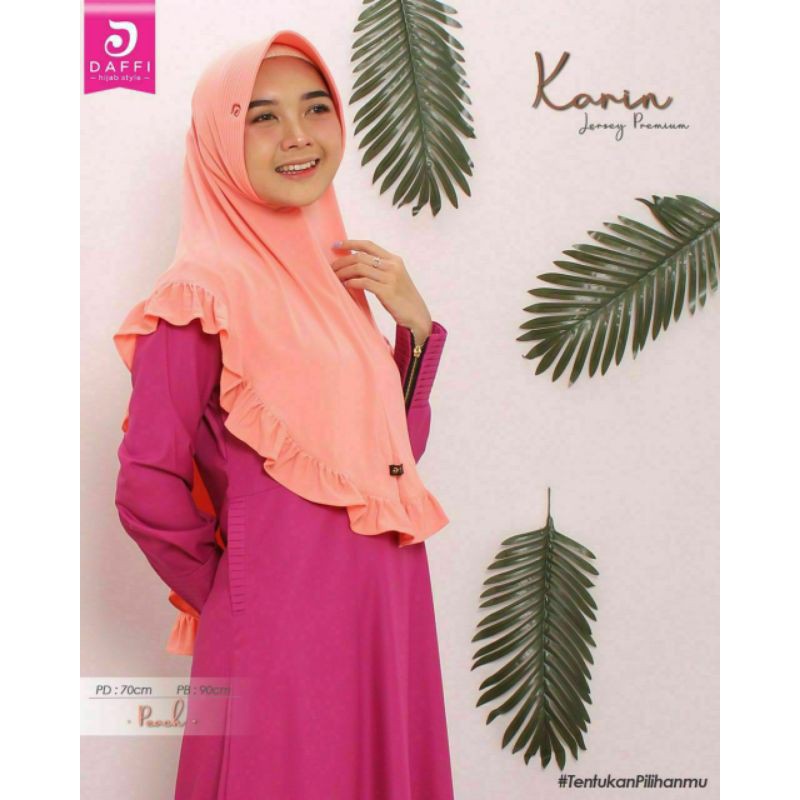 Hijab Instan Karin 02 ORI Daffi - Hijab Rempel Jersey Premium Hijab Adem Hijab Milenial Original Daf