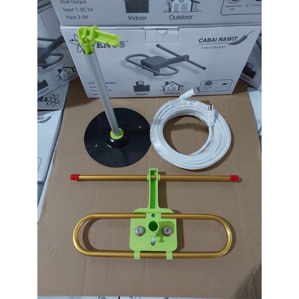 Antena TV Digital Analog Venus Cabai Rawit Indoor Outdoor 2 Output V1