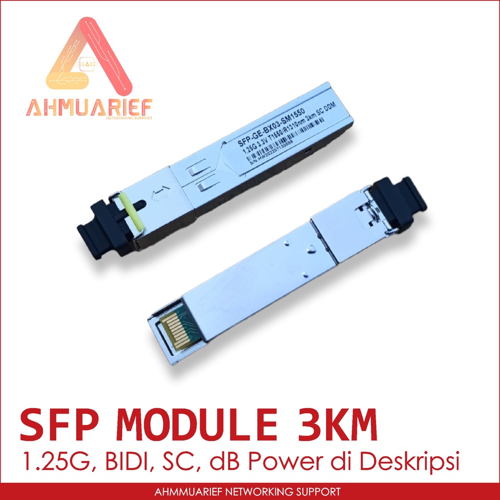 SFP MODULE FIBER OPTIC BIDI SM SC 1.25G 1G SINGLE MODE FIBER OPTIK