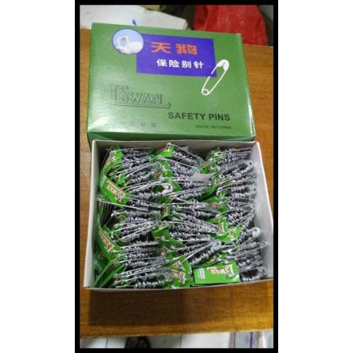 [1 Box isi 72lsn] Peniti SWAN Silver serbaguna isi 72lusin