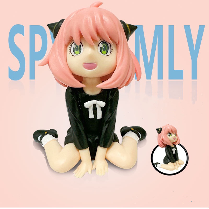 Action Figure Model Anime SPY X Family Anya Posisi Duduk Bahan PVC Ukuran 9cm