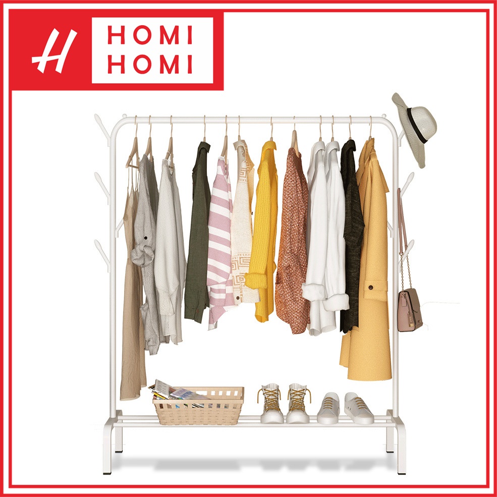 HomiHomi Rak Gantung Single Pole Cloth Hanger Jemuran Baju Pakaian Minimalis Stand Hanger GHR006