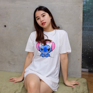  KAOS  WANITA  STITCH OVERSIZE  KATUN COMBED 30s Shopee 