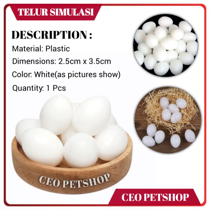 TELUR PALSU MAINAN BURUNG MERPATI TELUR PALSU MERPATI AYAM KATE TELOR TELUR CEO PETSHOP