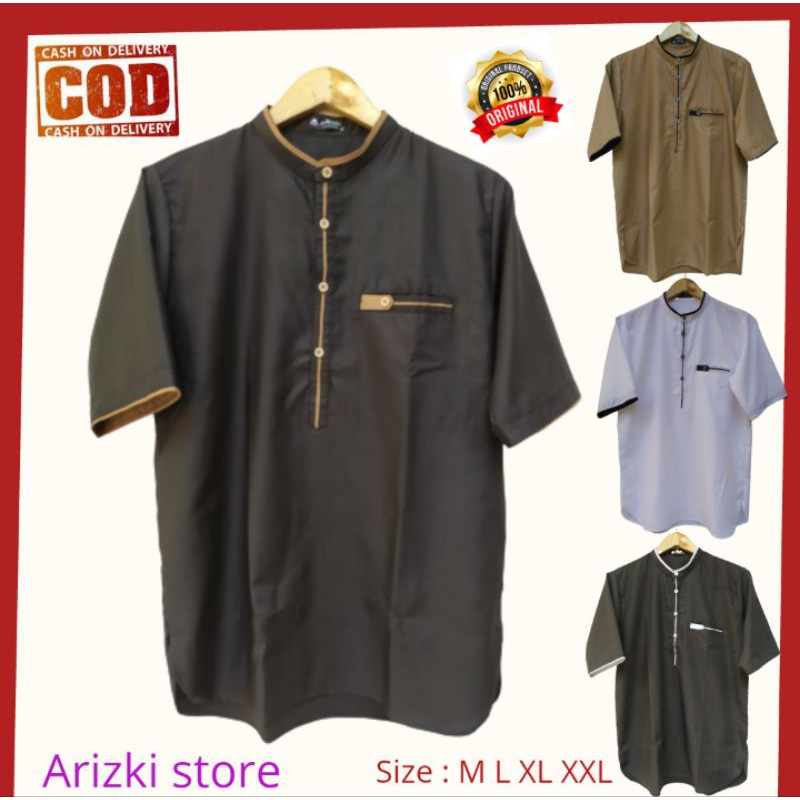 Baju koko Pakistan toyobo kombinasi lengan pendek casual | Shopee Indonesia