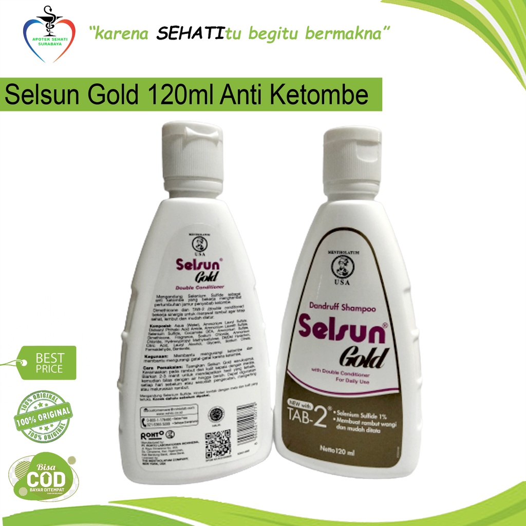 SELSUN GOLD 120ML / SHAMPO ANTI KETOMBE / ANTI DANDRUFF / ANTI JAMUR KEPALA