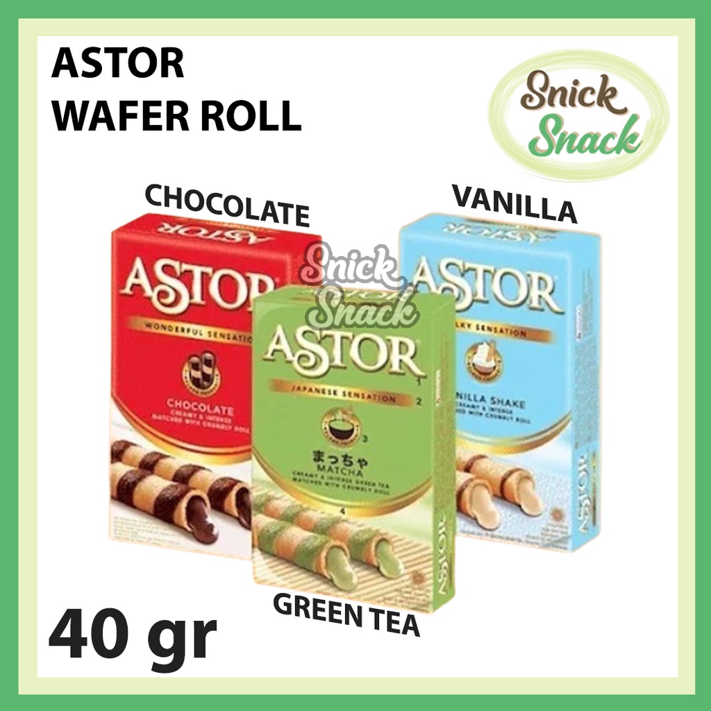 

Astor Wafer Roll Box 40 gr Rasa Coklat Green Tea Vanilla