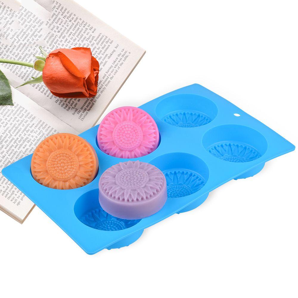 R-flower Silicone Soap Mold Flower Shaped Multi-Fungsi Kaki Bayi Berbentuk 6rongga Handmade Sabun Perlengkapan