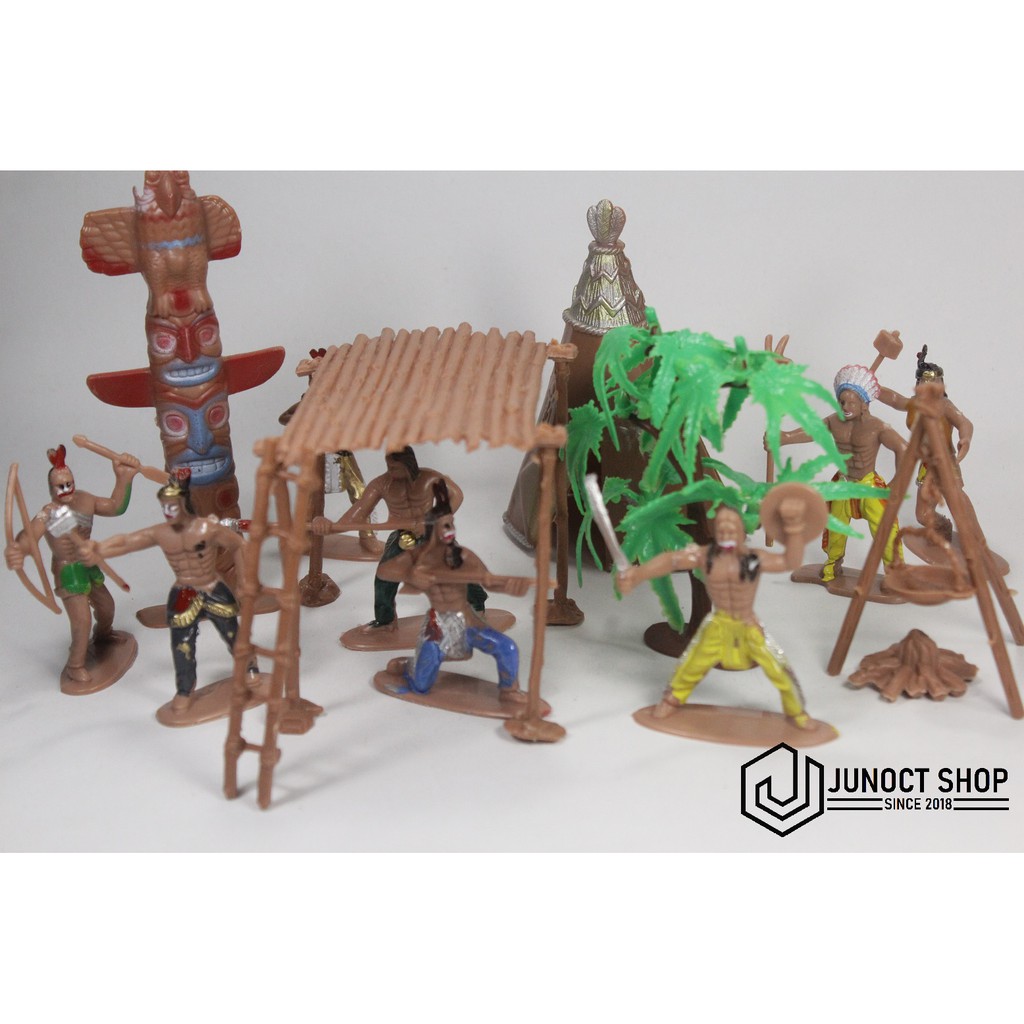 FIGURE ORANG SUKU INDIAN HUTAN PEDALAMAN - DIORAMA MAKET MINIATUR B INDIANA