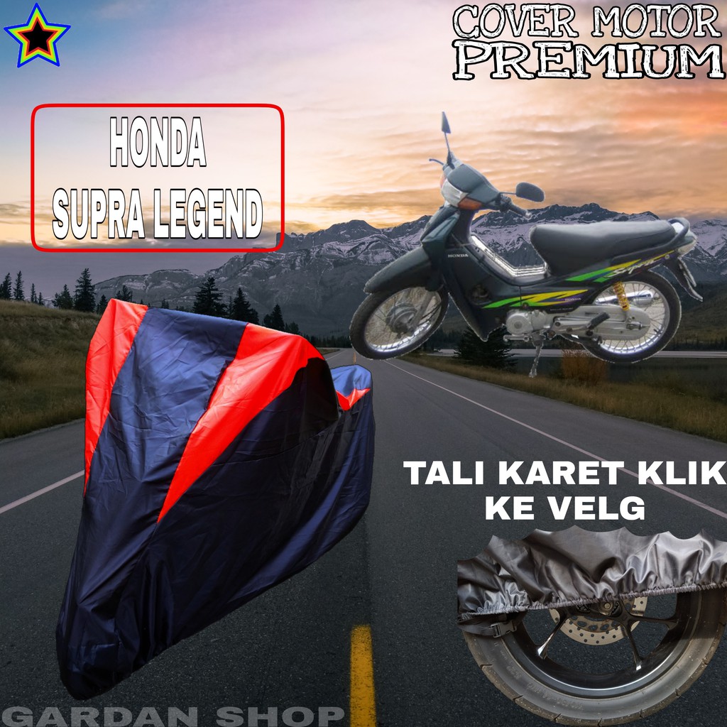 Sarung Motor HONDA SUPRA LEGEND Hitam MERAH Body Cover Penutup Pelindung Motor Honda Supra PREMIUM