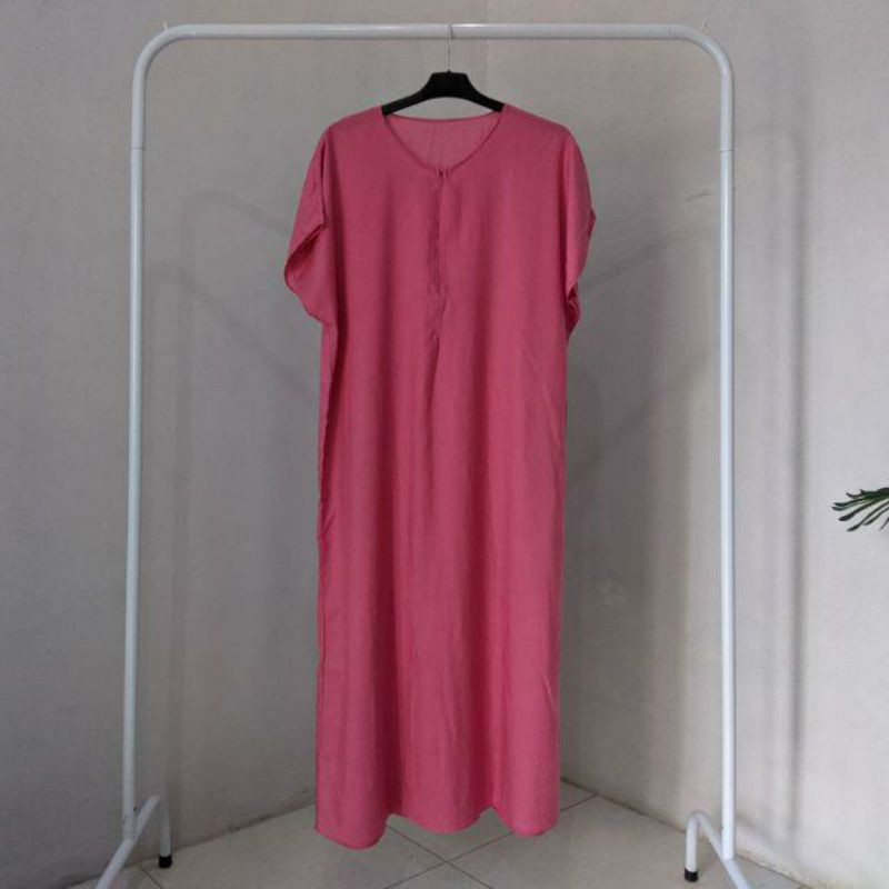 BUSUI FRIENDLY DASTER POLOS BUSUI PANJANG SEMATA KAKI RAYON DASTER LONG KEKINIAN-Dusty Pink