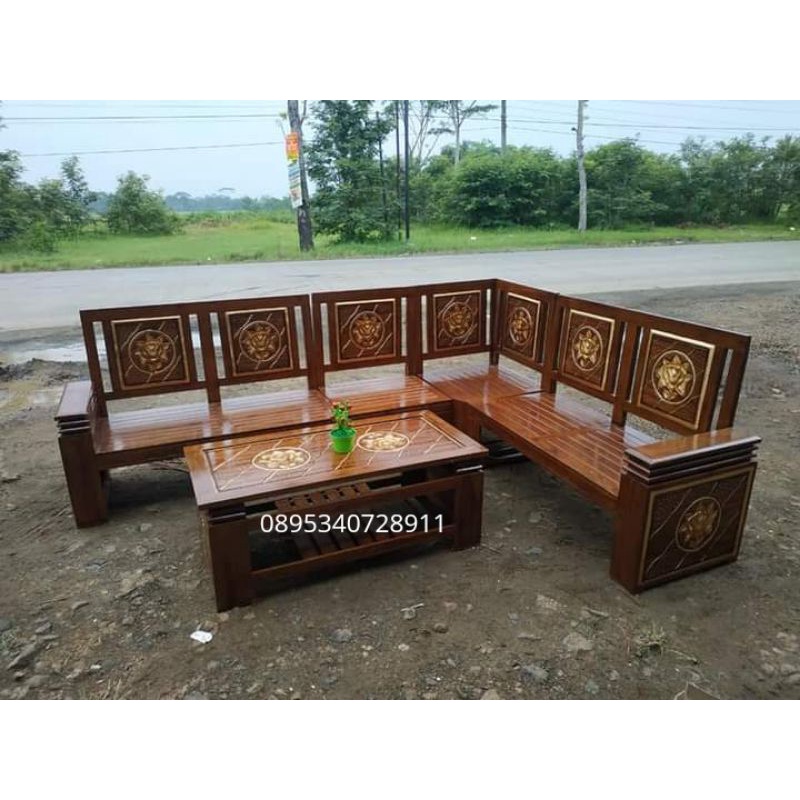 Kursi tamu sudut jati murah / mebel jepara / kursi tamu sudut jati