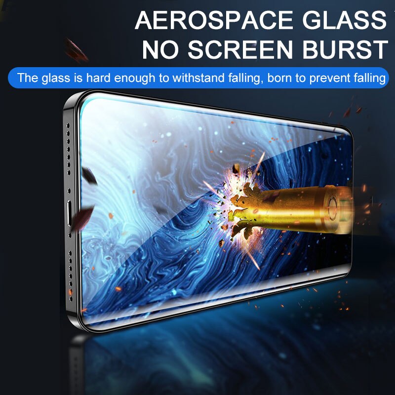 Pelindung Layar Tempered Glass Full Cover Untuk Iphone 12 Mini 11 Pro Max X Xr Xs Max
