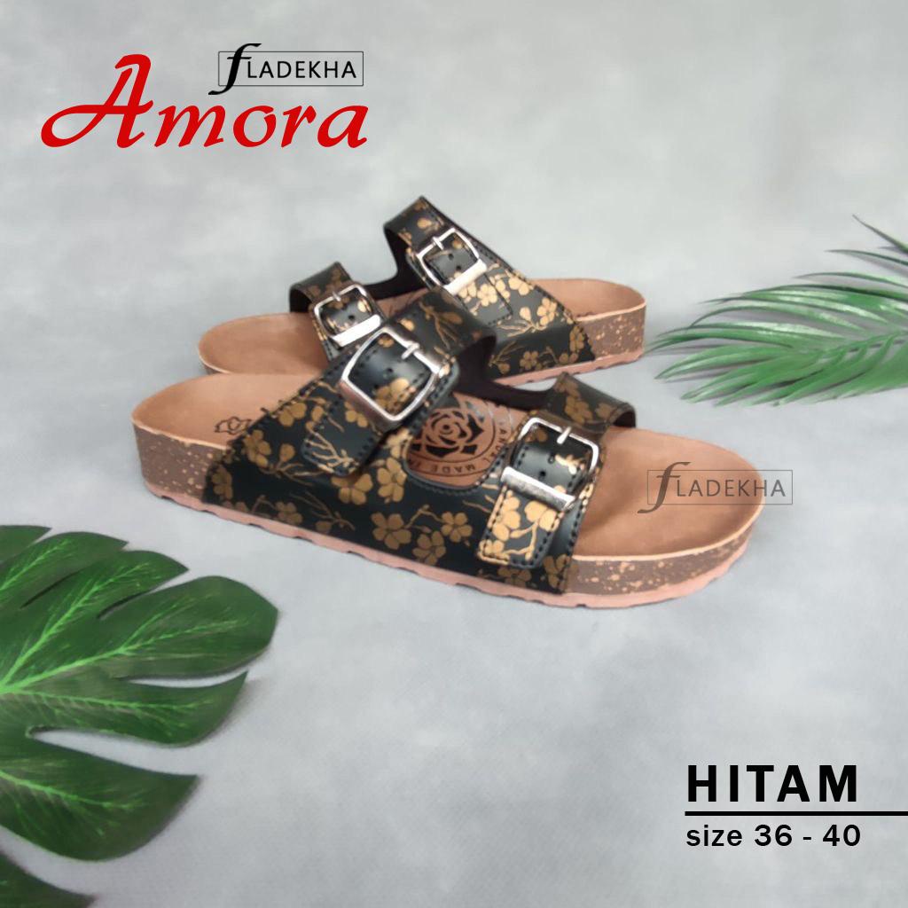 SANDAL WANITA MOTIF TERKINI/ SANDAL REMAJA SLIP ON/ SANDAL CEWEK STRAP 2 CARVIEL AMORA SERIES