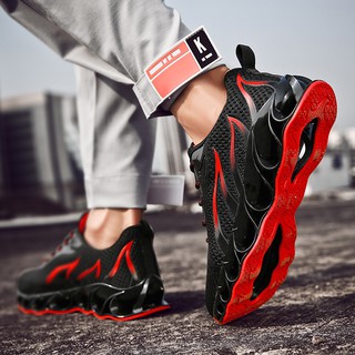 Sepatu Running Pria Sneakers Karet Warna Hitam Merah Sepatu Running Pria Sneakers Karet Warna Hitam Merah