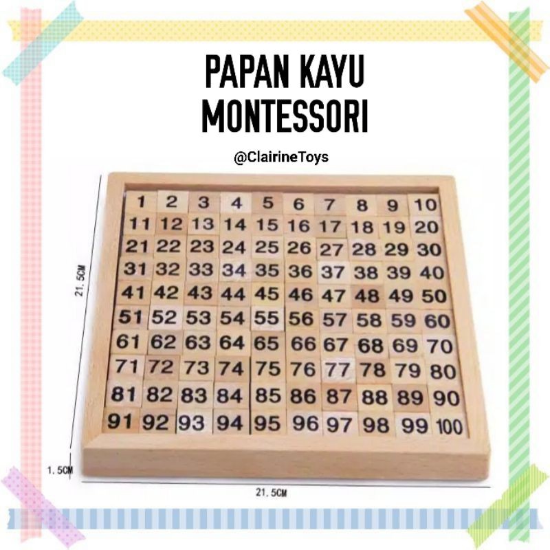 PAPAN ANGKA MONTESSORI - PUZZLE ANGKA 1 - 100
