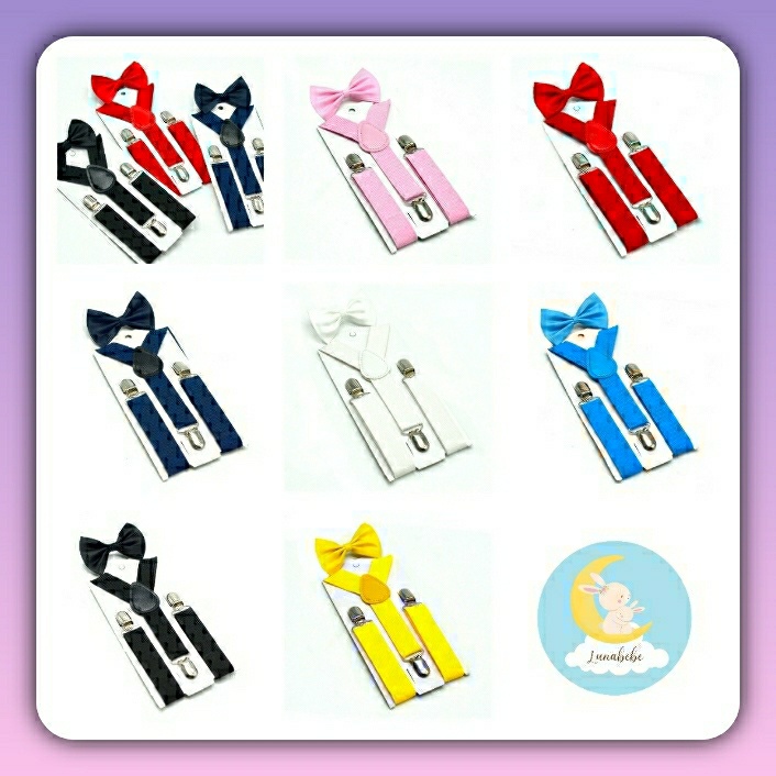 Suspender Dewasa Pria Suspender Anak Laki Laki Cowok , Bonus Dasi Kupu / Suspender Tali Jojon Suspen