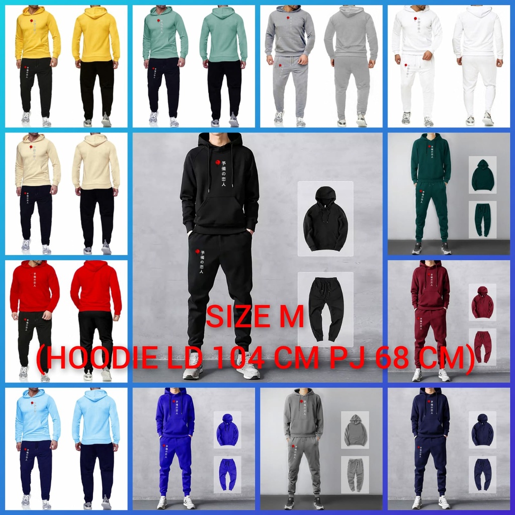 BISA COD/JHOSE/STELAN HOODIE TULISAN JEPANG/STELAN TEBAL/TERBARU