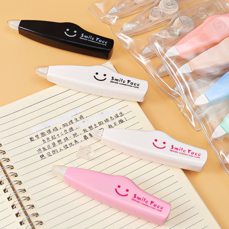 

6Pcs PASTEL TRANSPARAN SMILE FACE Correction Tape - F0127