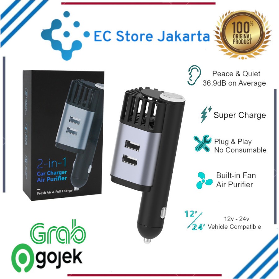 IONKINI JO-6310 Air Purifier Ionizer Dan Car Charger Dual Port Pembersih Udara