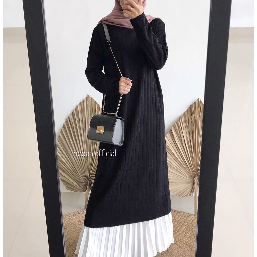 Jihan Long Tunik Rajut Premium Wanita / Atasan Tunik Wanita