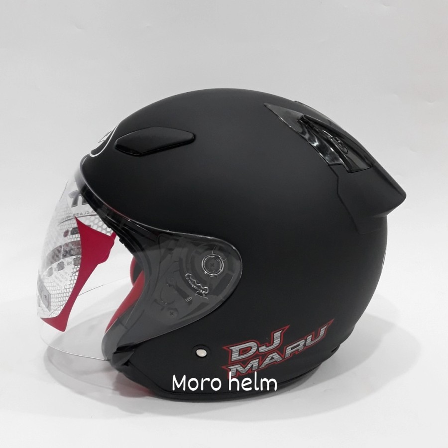 helm kyt dj maru solid hitam doff