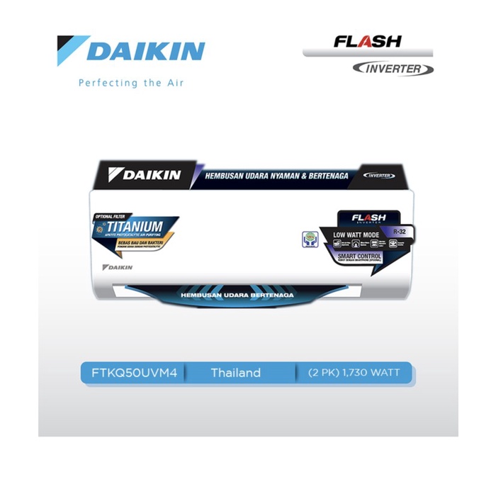 DAIKIN AC Flash Inverter [2 PK] FTKQ50UVM4 + RKQ50UVM4