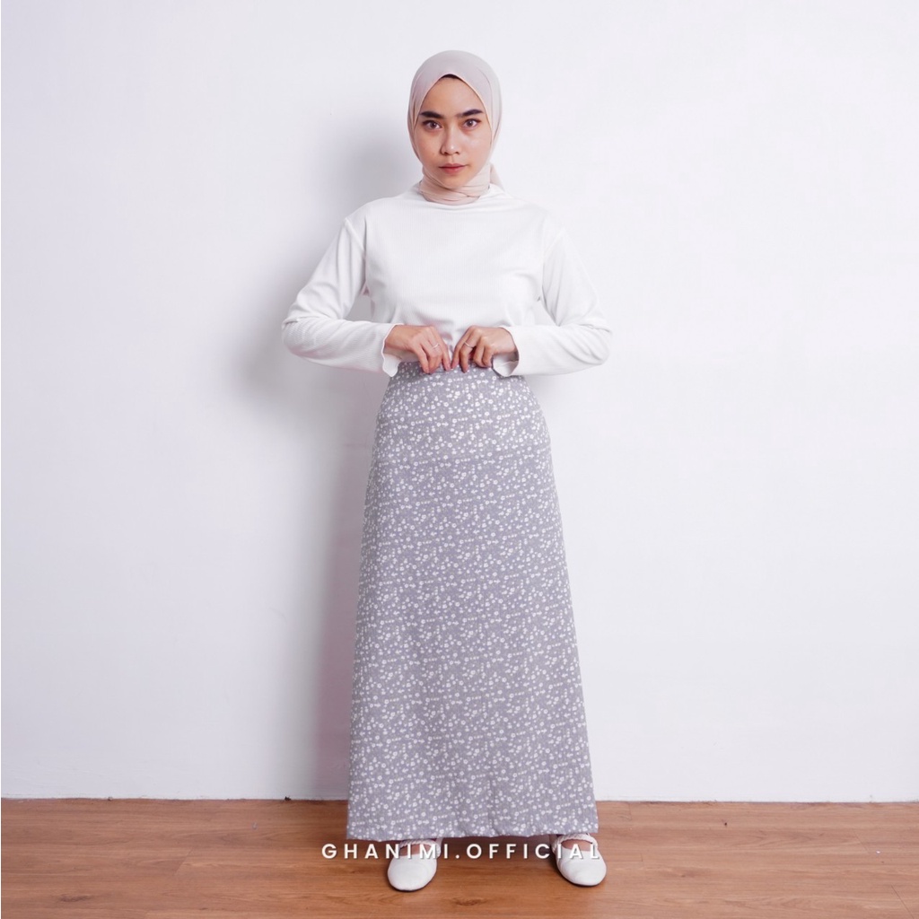 Ghanimi - Yoona Skirt / Rok Flower Korean Style / Rok motif / rok vintage / rok korea / rok span / rok daily / rok karet / bawahan kerja / rok casual formal / rok aestetik / rok panjang