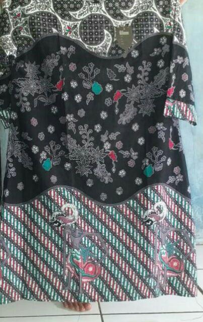 Batik Tunik Sekar Jagat Abu Vivian Modern Kerja Kekinian Pakaian Kantor Kondangan Murah Seragam