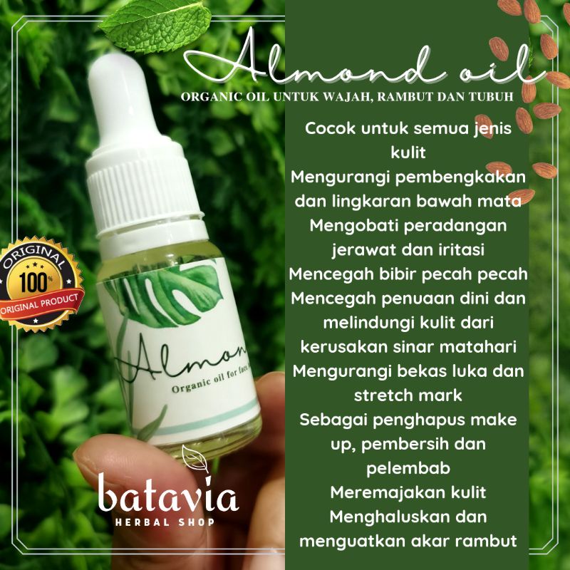 Jual Almond oil minyak almond murni 10ml face oil serum wajah pria