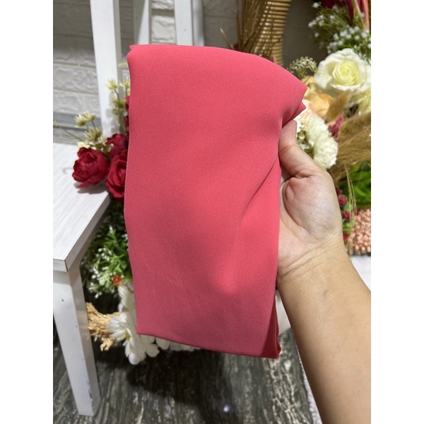 selendang sifon cref warna buah naga-Pink guava