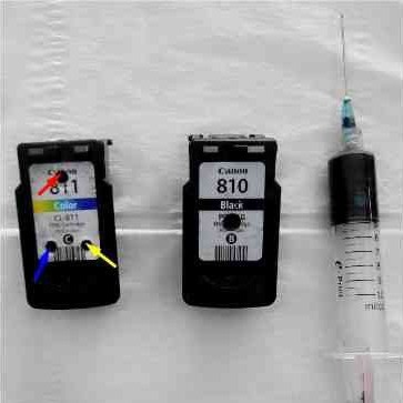 Cartridge canon 810 811 sudah refil infus / bor