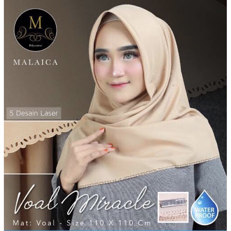 Jilbab Segi Empat Malaica Waterproof