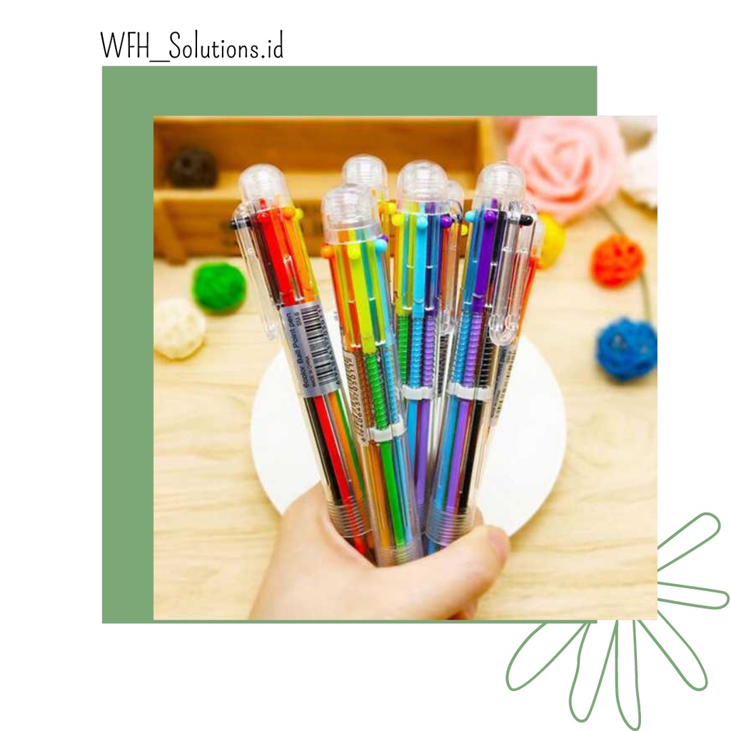 

[Bisa Bayar di Tempat] Pena Ballpoint Multi Warna 6 in 1